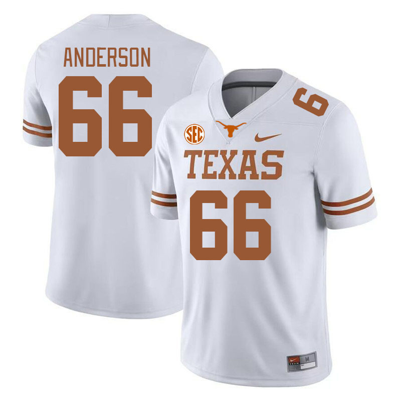 # 66 Calvin Anderson Texas Longhorns Jerseys Football Stitched-White